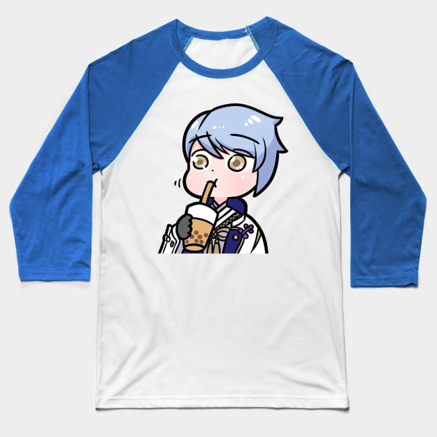 Genshin Impact Ayato boba chibi Baseball T-Shirt by Oricca